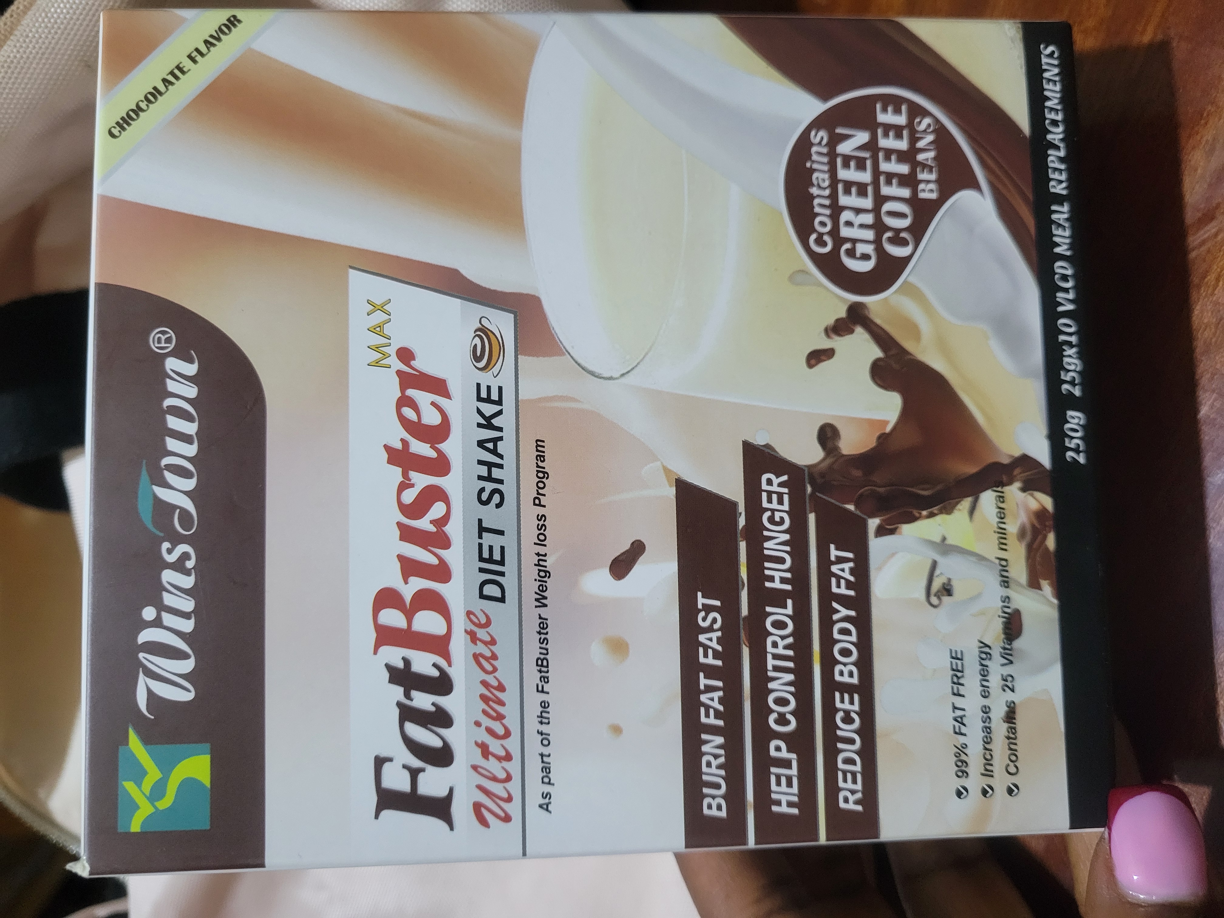 Winstown Fatbuster max ultimate diet shake-Green coffee high protein meal replacement 10 sachets strawberry,chocolate and vanilla buster flavors weight loss supplements