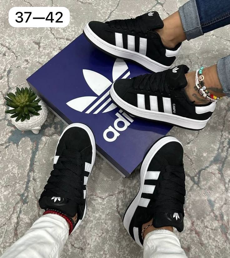 Campus Unisex Black  And White/Grey White Suede Sneakers – Classic Unisex Street Style Shoes
