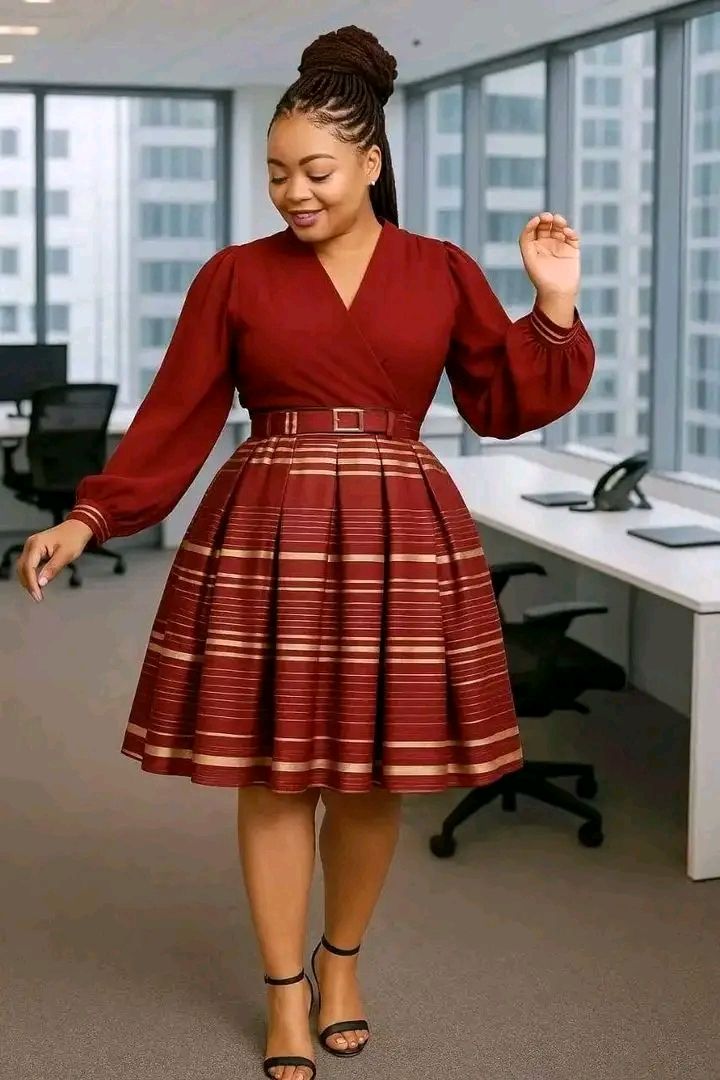 WOMEN'S, STYLISH, ELEGANT  MIDI DRESS_OFFICE-READY ELEGANCE & CHURCH WEAR