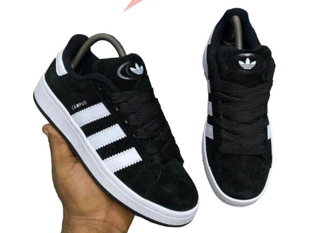 Campus Unisex Black  And White/Grey White Suede Sneakers – Classic Unisex Street Style Shoes