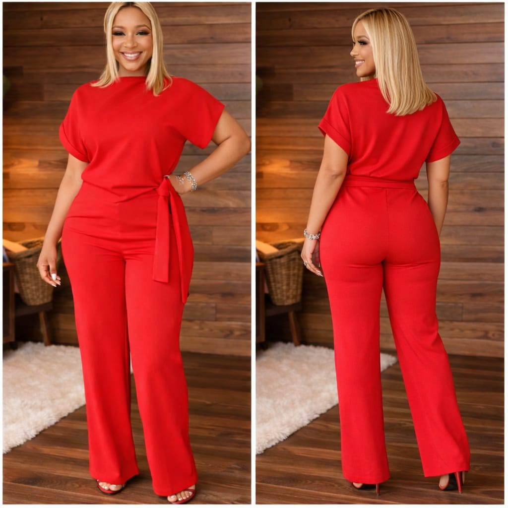 Trendy, classic, Stylish  Two-Piece Jumpsuit- Elegant & Chic Everyday Outfit for Modern Women