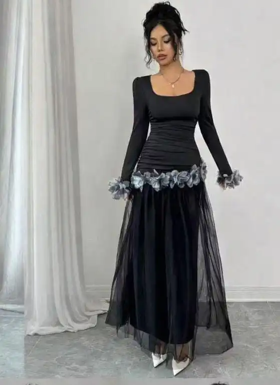 Stunning Trimmed Ruched Evening Gown – Elegant Formal Dress for Special Occasions