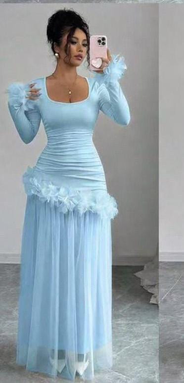 Stunning Trimmed Ruched Evening Gown – Elegant Formal Dress for Special Occasions