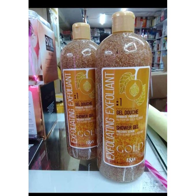 F&W Preparer Gel Douche 940ml – Precious Scrub Shower Gel with Fairy Gold Perfume, Exfoliating Body Wash for Smooth Bright Skin, Deep Cleansing Moisturizing Bath Soap