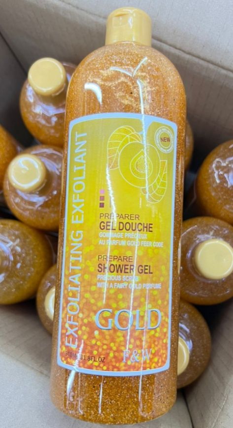 F&W Preparer Gel Douche 940ml – Precious Scrub Shower Gel with Fairy Gold Perfume, Exfoliating Body Wash for Smooth Bright Skin, Deep Cleansing Moisturizing Bath Soap