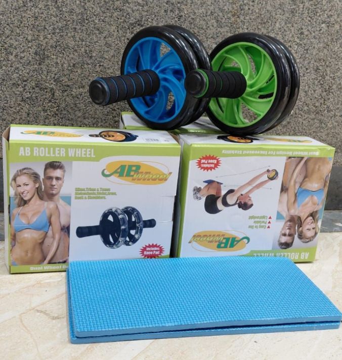 Stainless Steel Stanley Tumbler Mug 1200ml Hot & Cold Vacuum Insulated Cup With Handle & Straw + Ab Roller Wheel With Knee Mat Home Gym Core Strength Training Fitness Equipment