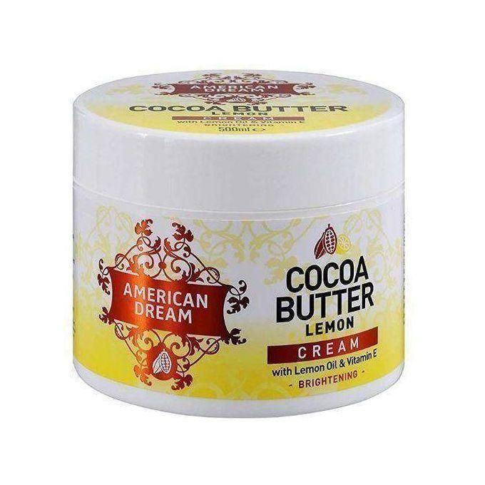 American Dream Cocoa Butter Lemon Cream With Lemon Oil & Vitamin E + Egyptian Magic Whitening Milk Serum Brightening Moisturizing Skincare Set For Face & Body Smooth Glowing Skin