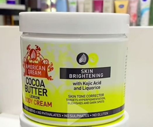 American Dream Cocoa Butter Lemon Body Cream Kojic Acid + Liquorice + Egyptian Magic Whitening Milk Serum + Nature Secret Argan Oil Lightening Serum SPF 50ML Brightening Hyperpigmentation Set