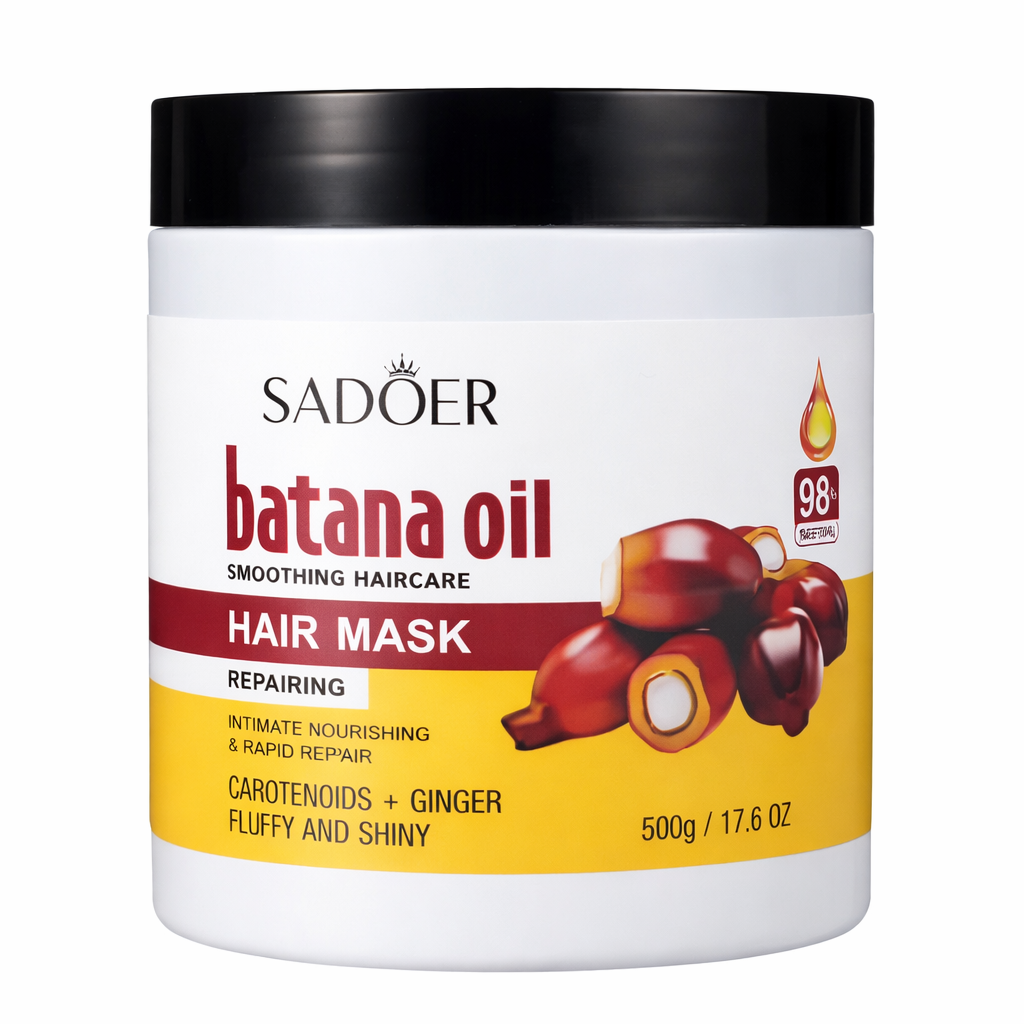 Sadoer Batana Oil Hair Mask 500g Carotenoids + Ginger Smoothing Repair Treatment for Dry Damaged Hair Deep Conditioning Moisturizing Fluffy Shiny Soft Hair Care Cream