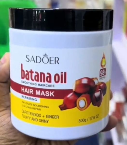 Sadoer Batana Oil Hair Mask 500g Carotenoids + Ginger Smoothing Repair Treatment for Dry Damaged Hair Deep Conditioning Moisturizing Fluffy Shiny Soft Hair Care Cream