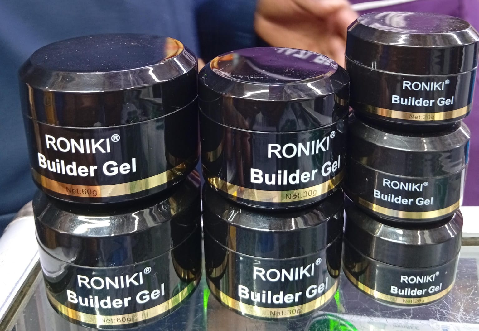 Roniki Builder Gel 60g 30g 20g UV LED Nail Extension Gel – Professional Clear Pink Nude Hard Gel For Strong Long Lasting Nails, Quick Cure, Salon Quality Nail Sculpting