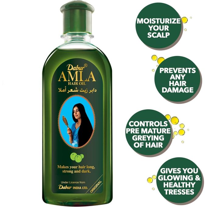 Dubai Amla Hair Oil 200ml – Fast Hair Growth Treatment for Long Strong Thick Dark Hair, Anti Hair Loss Nourishing Scalp Oil, Natural Herbal Repair for Dry Damaged Hair Men & Women