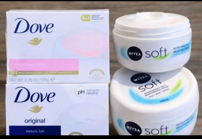 Nivea Soft Moisturizing Cream 200ml + Dove Original Beauty Soap 135g Bundle – Deep Hydration Skin Care Set, Face Body Hand Moisturizer With Gentle Cleansing Bar For Soft Smooth Healthy Skin