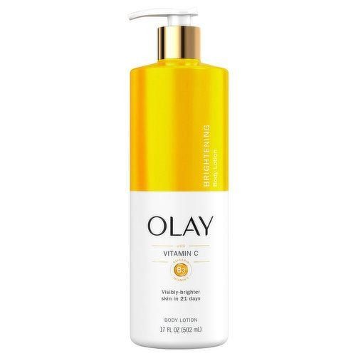 Olay Vitamin C Brightening Body Lotion 502ml – Hydrating Moisturizer With Niacinamide & Vitamin C, Skin Tone Brightening Lotion For Dry Dull Skin, Deep Moisture Body Cream For Smooth Radiant Skin