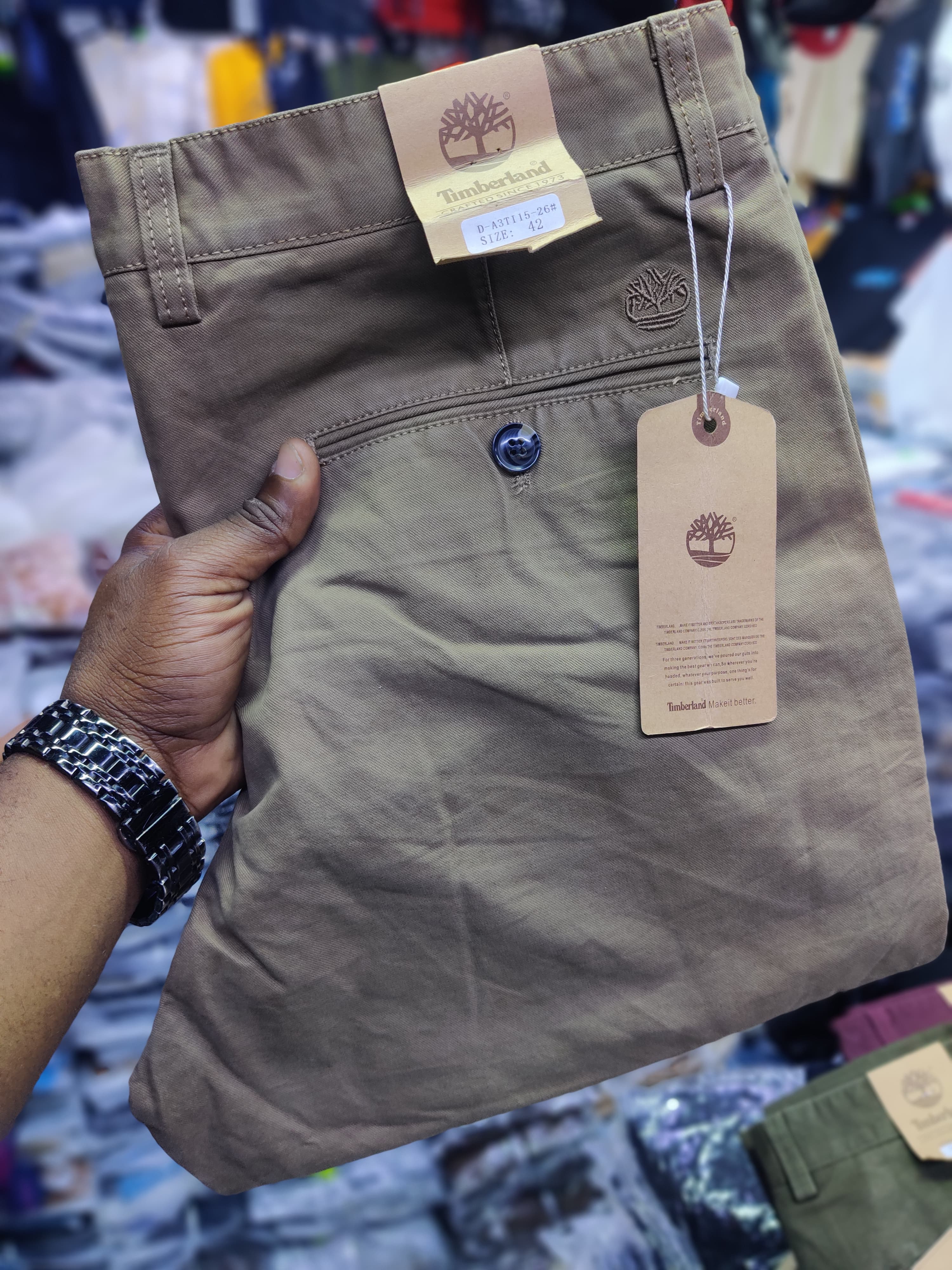 MEN BEST QUALITY SMART HARD KHAKI TROUSERS FASHIONABLE AND STYLISH FOR ALL SEASONS CAN BE OFFICIAL OR CASUAL WEAR. SIZES 32-40. NB/ (NOT SO HARD VERY NICE TEXTURE)
