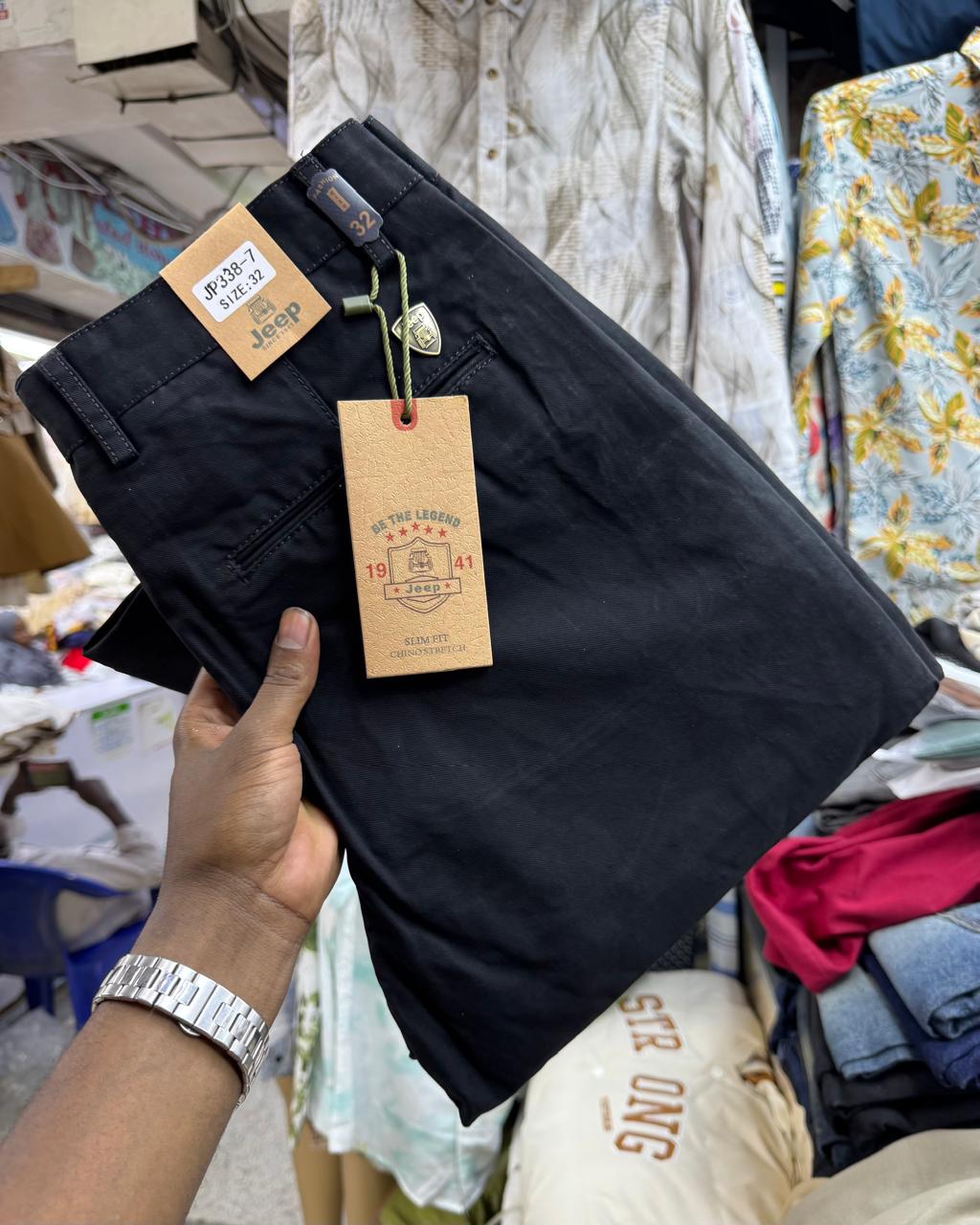 Classic timeless High quality hard Khaki Men trousers straight slim fit smart casual trousers for work, business and weekends. sizes 32-40