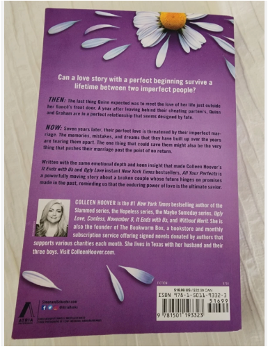 All Your Perfects by Colleen Hoover Romance Novel Contemporary Fiction Love Story Marriage Relationships Emotional Drama Healing Heartbreak Passion Bestselling Author Young Adult Adult Fiction