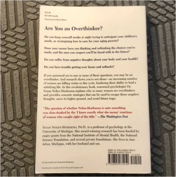Women Who Think Too Much by Susan Nolen-Hoeksema Self-Help Psychology Book Overthinking Stress Anxiety Emotional Health Mental Clarity Personal Growth Life Skills Mindfulness Empowerment Women Confide