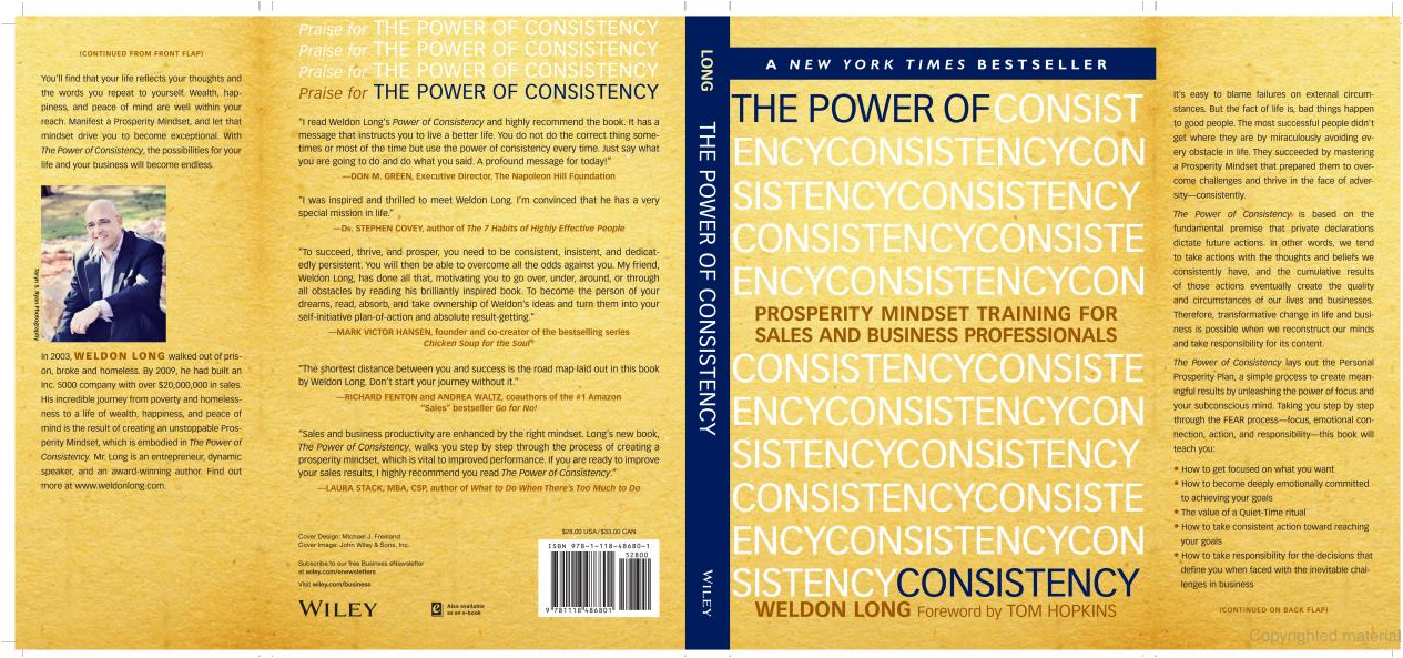 The Power of Consistency by Weldon Long: Prosperity Mindset Training for Sales and Business Professionals | Success Habits | Sales Motivation | Business Growth | Personal Development Hardcover