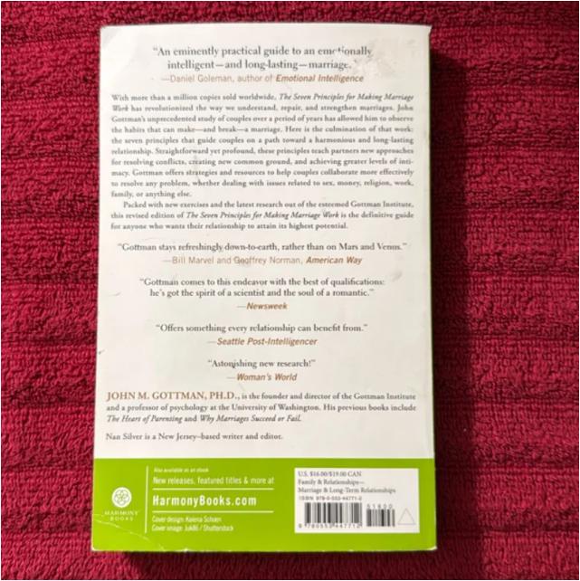 The Seven Principles for Making Marriage Work by John M. Gottman Ph.D. and Nan Silver | Relationship Advice | Marriage Counseling | Communication Skills | Love & Intimacy | Personal Development Book