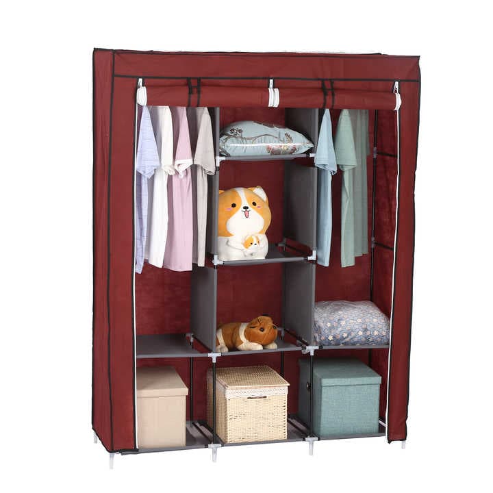 Multi-Layer Standing Clothes Organizer, Space Saving Wardrobe Shelf & Closet Rack, Portable Multi-Layer Storage for Shoes, Bags, Jeans, Baby Items