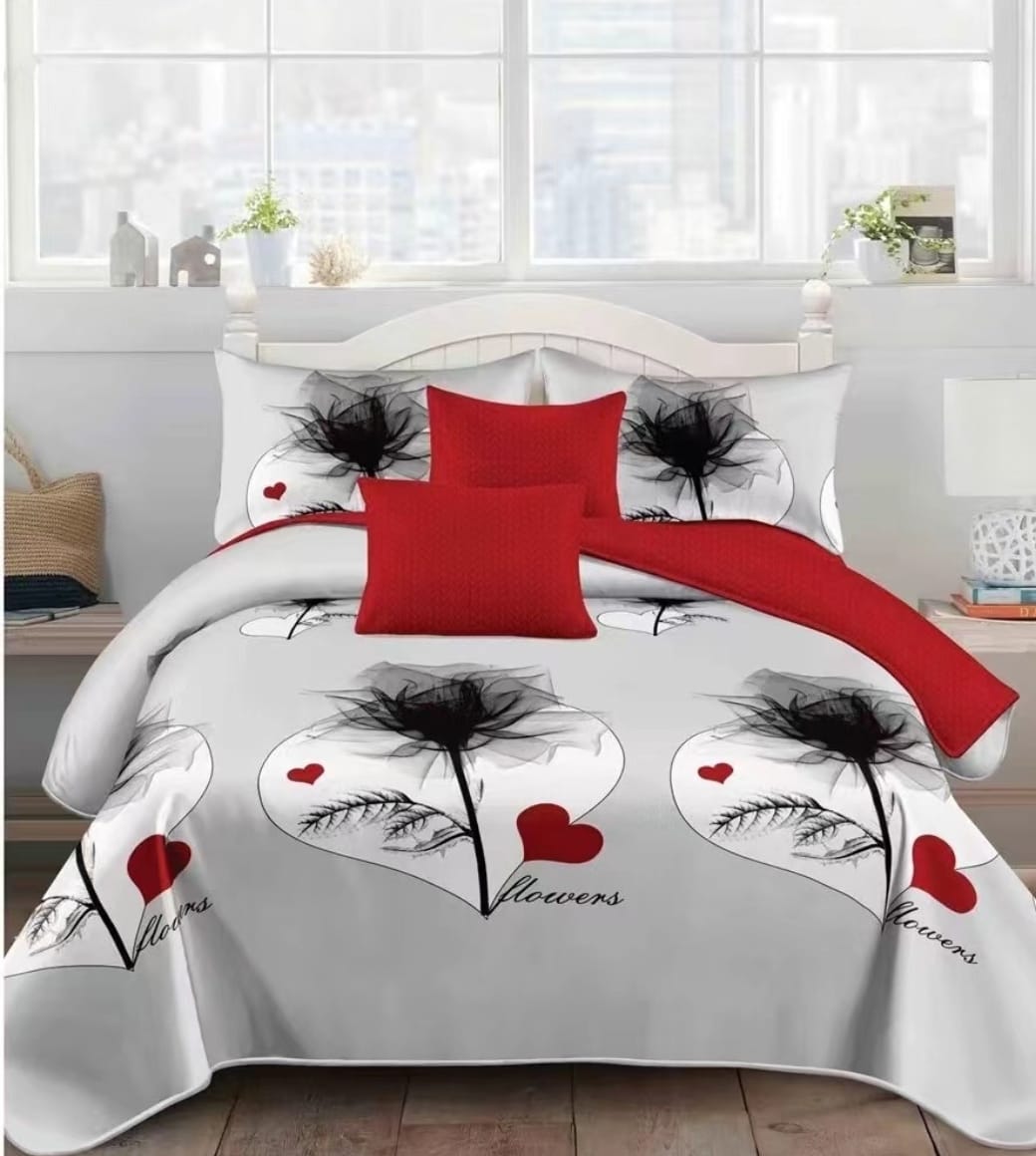 6Pcs of Luxury Nordic style Cotton Microfiber Duvet Cover Set(1Duvet Cover, 1Bedsheet and 4 Pillow Cases)