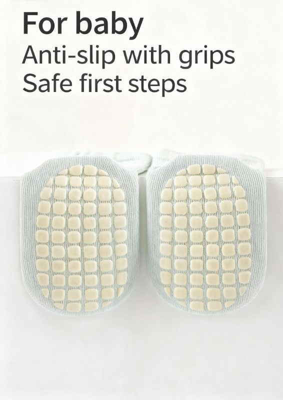 Super Grip Anti-Slip Baby Mesh Socks - Antibacterial Long-staple Cotton Toddler Socks - 3 Pairs Breathable Non-Skid Gift Set