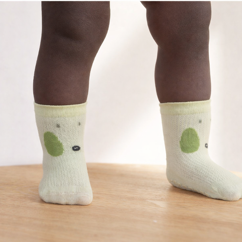 Super Grip Anti-Slip Baby Mesh Socks - Antibacterial Long-staple Cotton Toddler Socks - 3 Pairs Breathable Non-Skid Gift Set