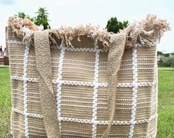 Fringe-Edge Canvas Thread Work Tote Bag with Single Partition | Broadbelt – Durable Fashion Shoulder Bag, Large Capacity Casual Everyday Handbag for Women