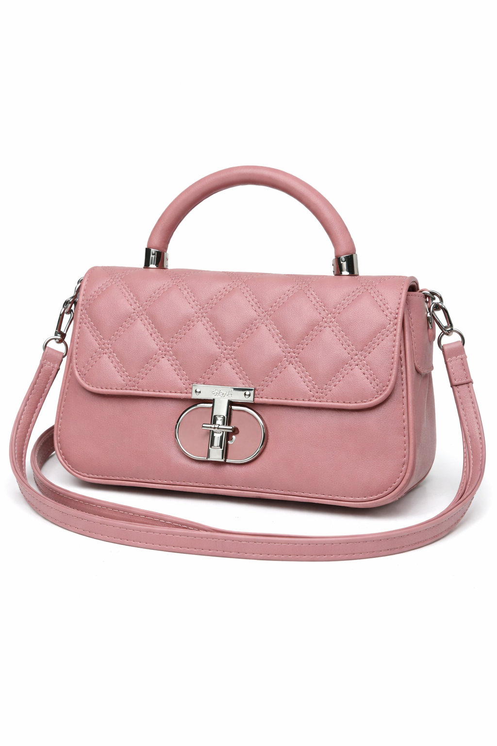 Luxury Quilted Women Sling Bag – Elegant Crossbody Handbag with Top Handle & Turn-Lock Design
