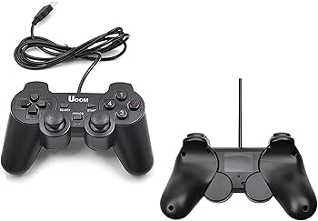 Ucom Twin USB Game Controller Gamepad Set – Dual Wired Analog Gaming Pads with Ergonomic Grip, Responsive Buttons & Long Cable Compatible with PC, Laptop & Classic Emulator Games for Multiplayer Gamin