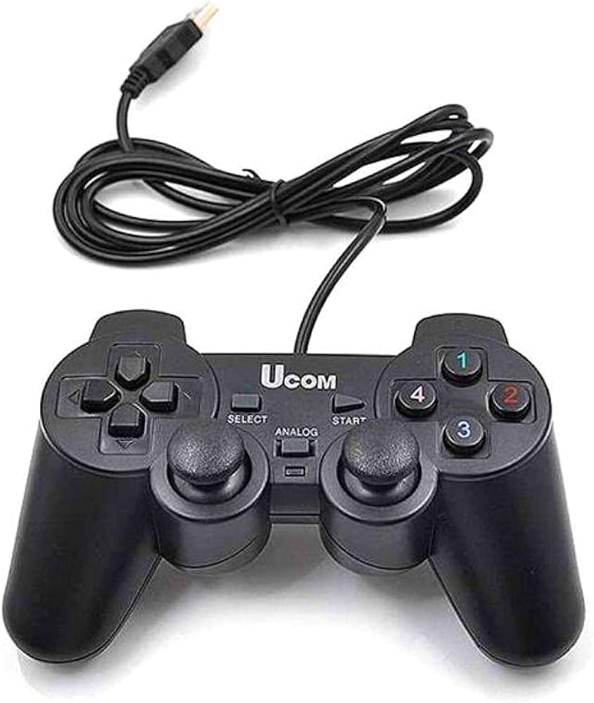 Ucom Twin USB Game Controller Gamepad Set – Dual Wired Analog Gaming Pads with Ergonomic Grip, Responsive Buttons & Long Cable Compatible with PC, Laptop & Classic Emulator Games for Multiplayer Gamin