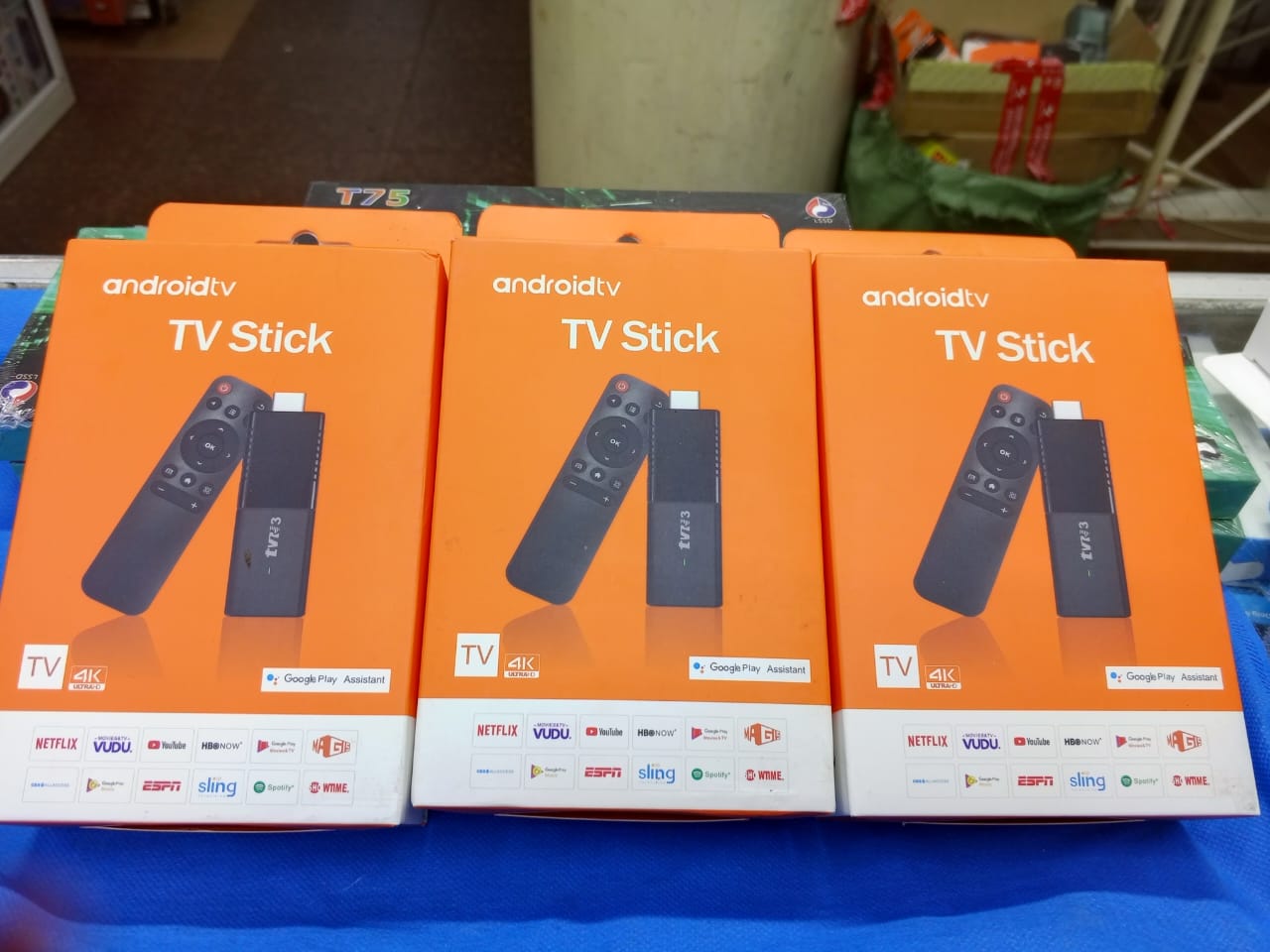 Android TV Stick 4K HD Streaming Media Player with WiFi Bluetooth Smart TV Dongle HDMI Plug & Play for Netflix, YouTube, Apps and Screen Mirroring