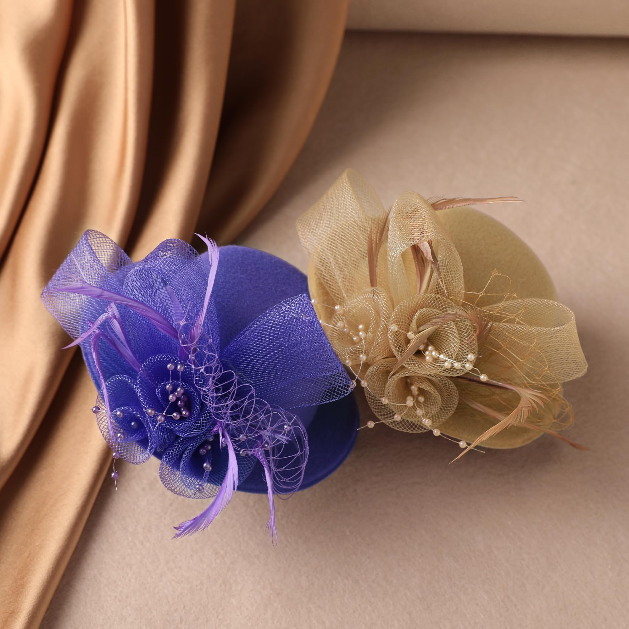 ELEGANT PLEATED FLOWER FASCINATORS – PERFECT HAIR ACCESSORY FOR WOMEN & GIRLS