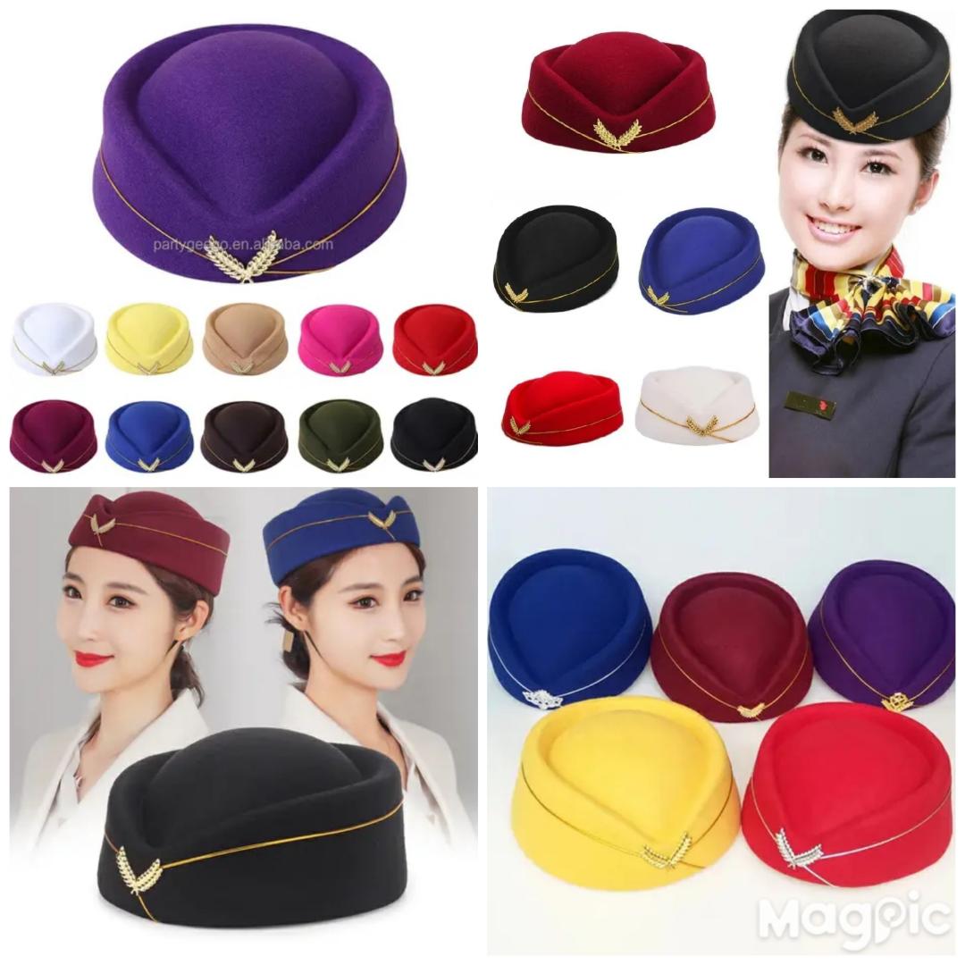 STEWARDED/ AIR HOSTESS-STYLE BERET CAP – WOMEN'S FASHIONABLE UNIFORM & CASUAL HAT ACCESSORY