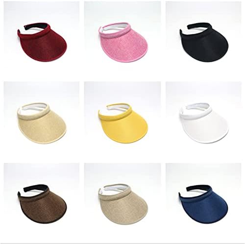 LADIES ADJUSTABLE SUMMER SUN VISOR CAP – LIGHTWEIGHT UV PROTECTION WIDE BRIM HAT FOR OUTDOOR BEACH, TRAVEL & SPORTS WEAR