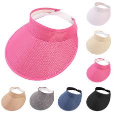 LADIES ADJUSTABLE SUMMER SUN VISOR CAP – LIGHTWEIGHT UV PROTECTION WIDE BRIM HAT FOR OUTDOOR BEACH, TRAVEL & SPORTS WEAR