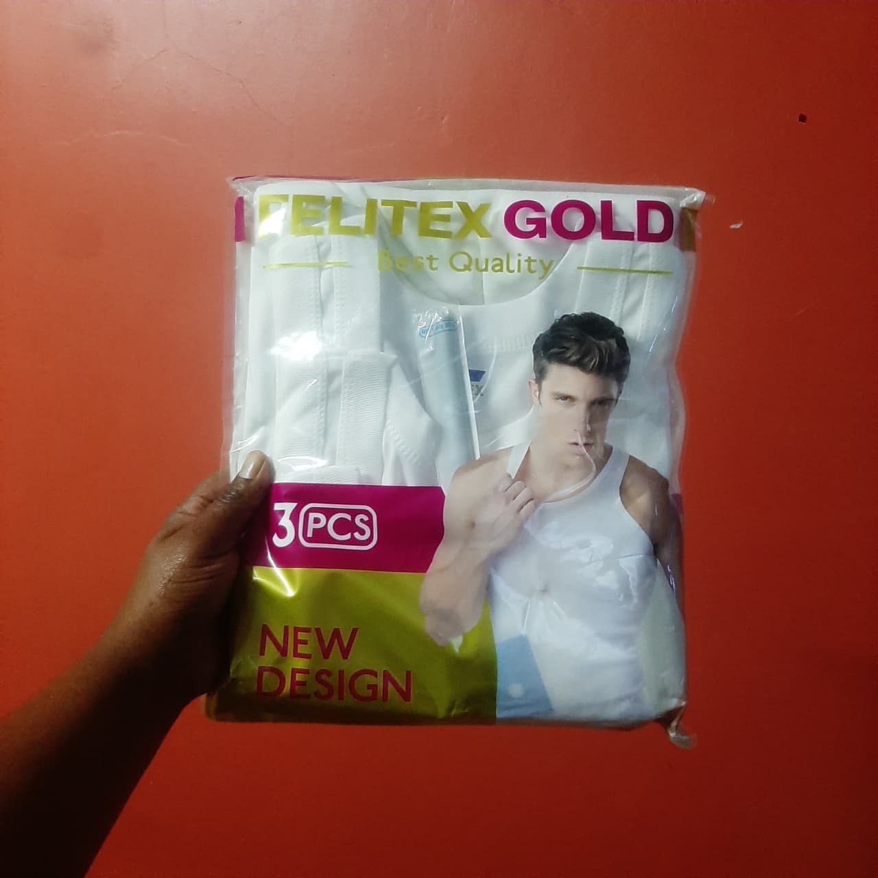 3PCS FELITEX GOLD MEN’S VESTS – 100% COTTON, PURE WHITE, SOFT, BREATHABLE & CLASSY INNERWEAR SET