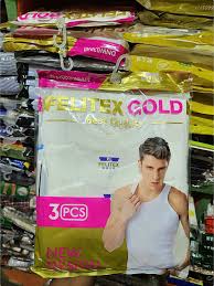 3PCS FELITEX GOLD MEN’S VESTS – 100% COTTON, PURE WHITE, SOFT, BREATHABLE & CLASSY INNERWEAR SET