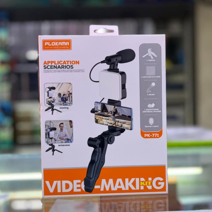 PLOKAMA TRIPODS & VIDEO MAKING KITS – SELFIE STICK, LIVE STREAM STAND, 3-IN-1 HANDLE TRIPOD FOR CONTENT CREATION