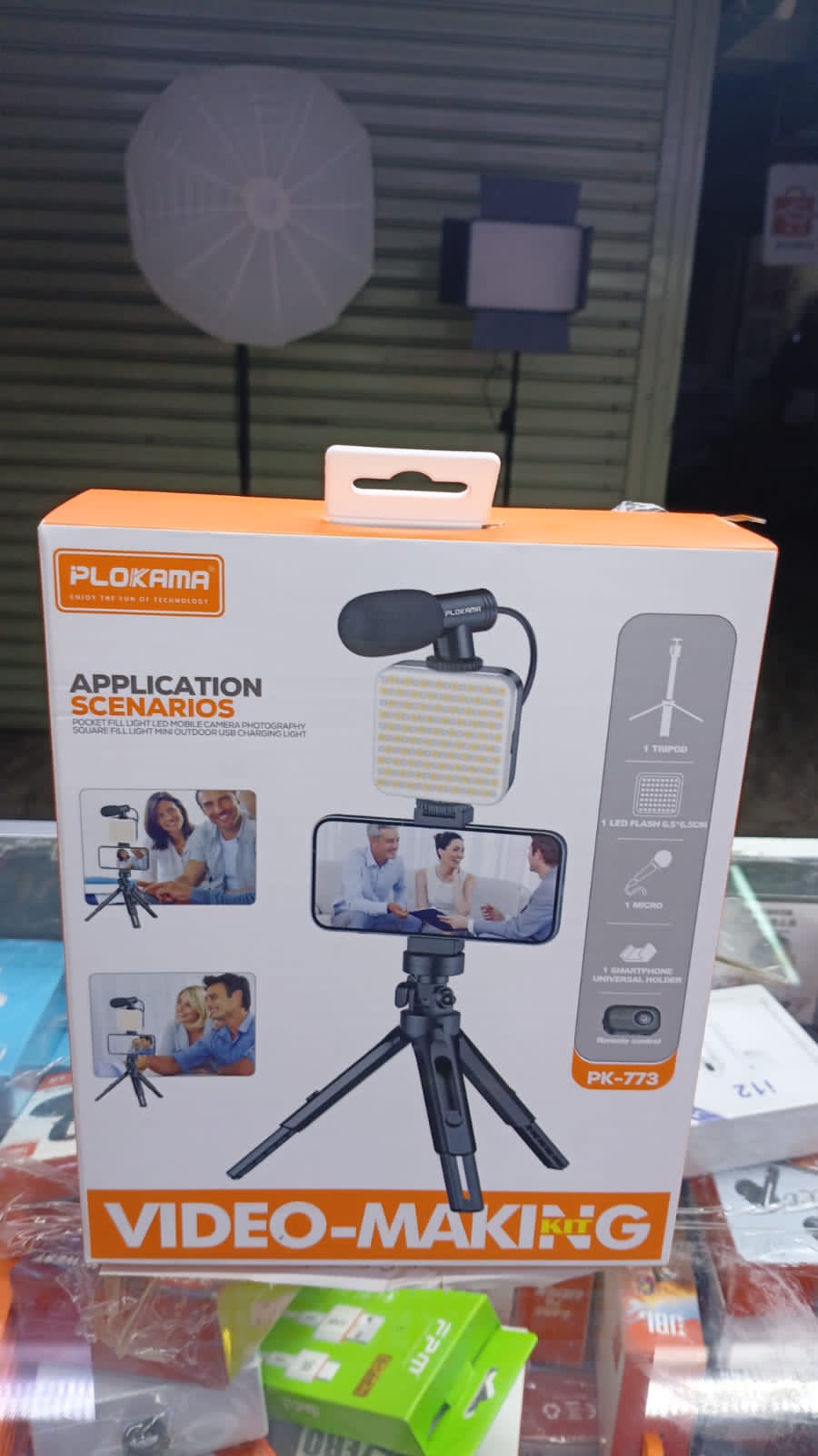 PLOKAMA TRIPODS & VIDEO MAKING KITS – SELFIE STICK, LIVE STREAM STAND, 3-IN-1 HANDLE TRIPOD FOR CONTENT CREATION