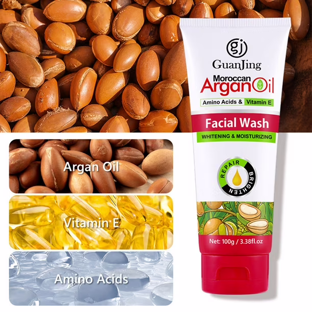 🔥 HOT SALE! ✨ ARGAN & VC FACE WASH – DEEP CLEANSING 🧼, BRIGHTENING GLOW 🌟, OIL CONTROL 💧, SMOOTH & FRESH SKIN 💖, HYDRATING & NOURISHING 🌿
