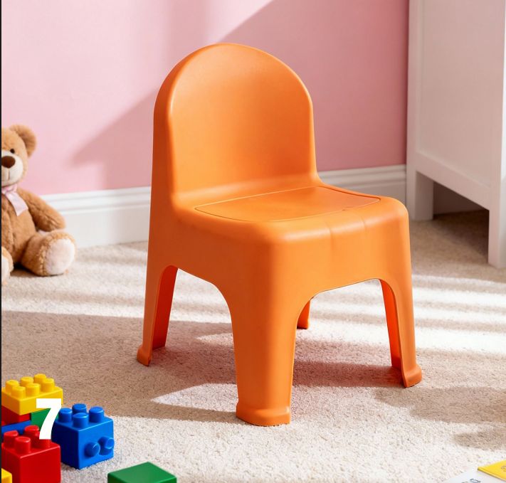 Low Plastic BABY Chair with Back Support for Kids – Strong & Durable Children’s Plastic Seat