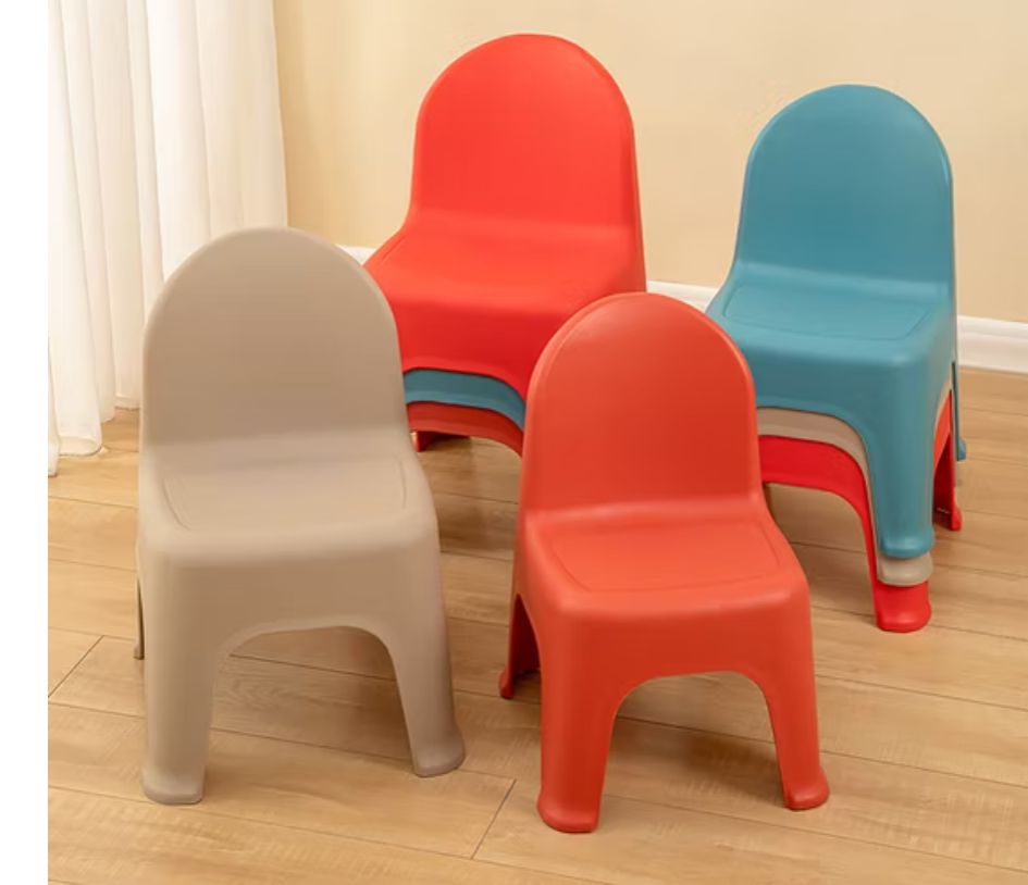 Low Plastic BABY Chair with Back Support for Kids – Strong & Durable Children’s Plastic Seat