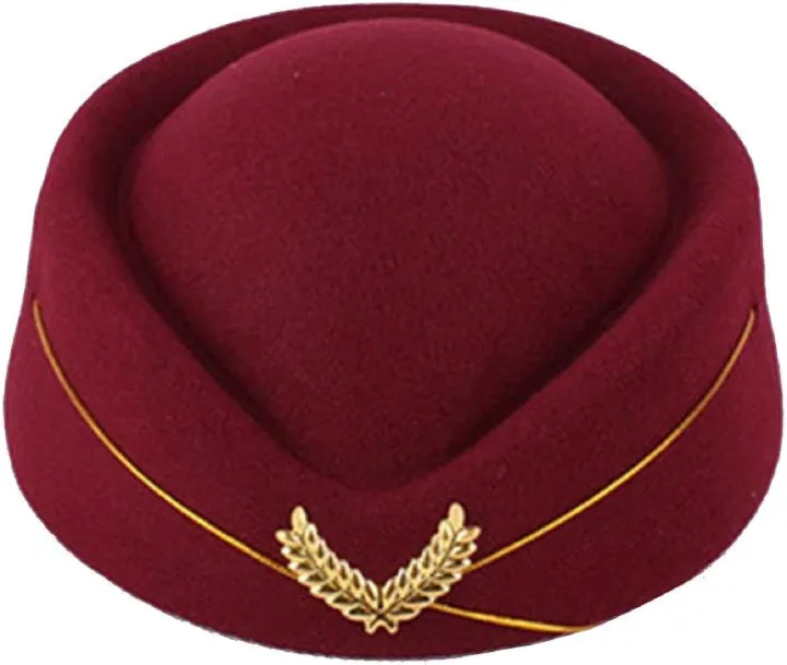 STEWARDED/ AIR HOSTESS-STYLE BERET CAP – WOMEN'S FASHIONABLE UNIFORM & CASUAL HAT ACCESSORY