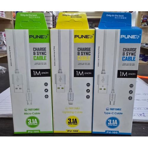 PUNEX LIGHTNING TO USB CHARGE & SYNC CABLE – FAST CHARGING & DATA TRANSFER FOR IPHONE, IPAD & IOS DEVICES