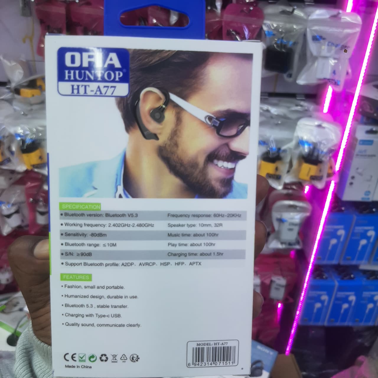 WIRELESS HEADSETS – SAMSUNG, STEREO EARPHONES & OFIA HUNTOP HT-A77, HIGH-QUALITY SOUND, BLUETOOTH & COMFORTABLE FIT