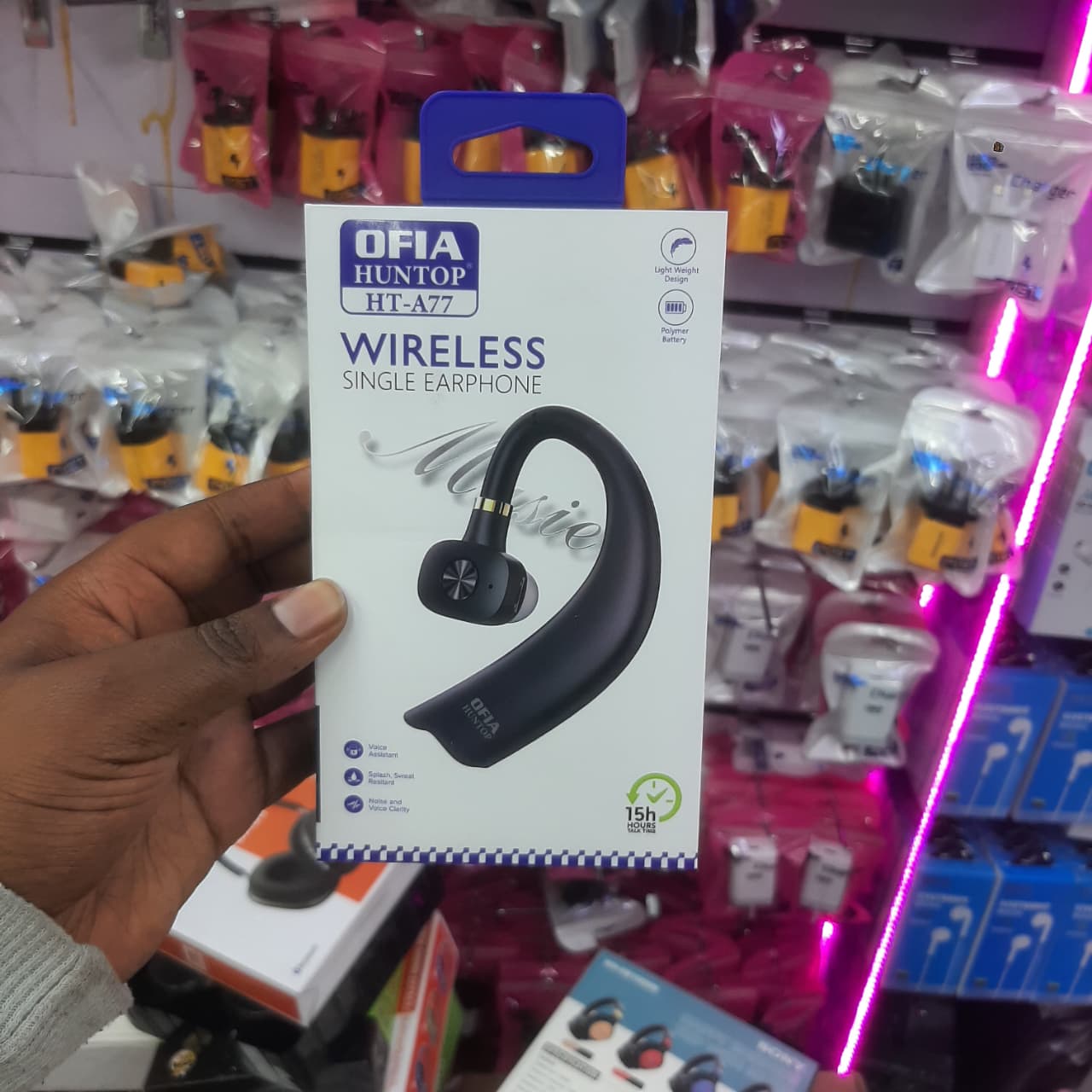 WIRELESS HEADSETS – SAMSUNG, STEREO EARPHONES & OFIA HUNTOP HT-A77, HIGH-QUALITY SOUND, BLUETOOTH & COMFORTABLE FIT