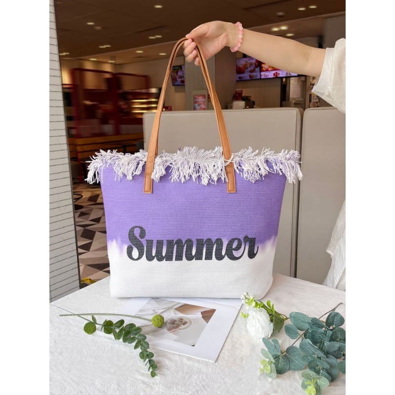 Stylish Woven Summer Tote Bag – Lightweight Fashion Handbag, Large Capacity Casual Beach & Shopping Shoulder Bag for Women