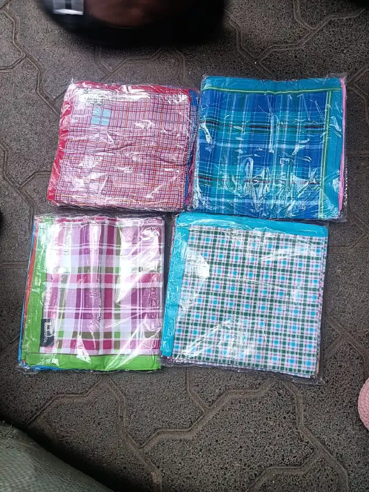 6pcs Standard Size Square Multiple Prints Handkerchief Set,colorful with random prints